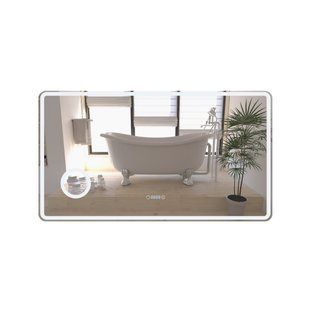Дзеркало Qtap Crow 1200х700 з LED-підсвічуванням Touch, лінза, цифровий годинник, диммер, рег. яскравості QT0578141670120W SD00045757 фото