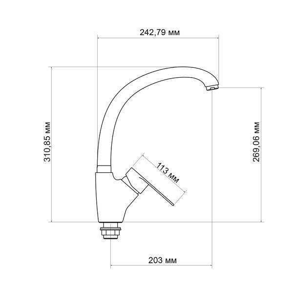 Змішувач для кухні Lidz Tani 007F (k40) LDTAN007FCRM44970 Chrome, одноважільний, поворотний вилив SD00051094 фото