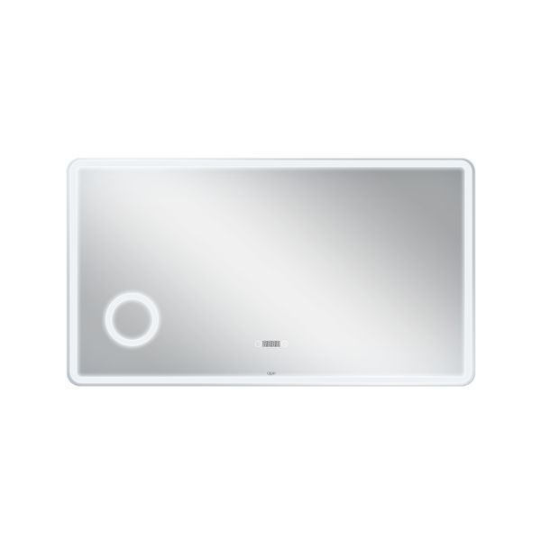 Дзеркало Qtap Crow 1200х700 з LED-підсвічуванням Touch, лінза, цифровий годинник, диммер, рег. яскравості QT0578141670120W SD00045757 фото