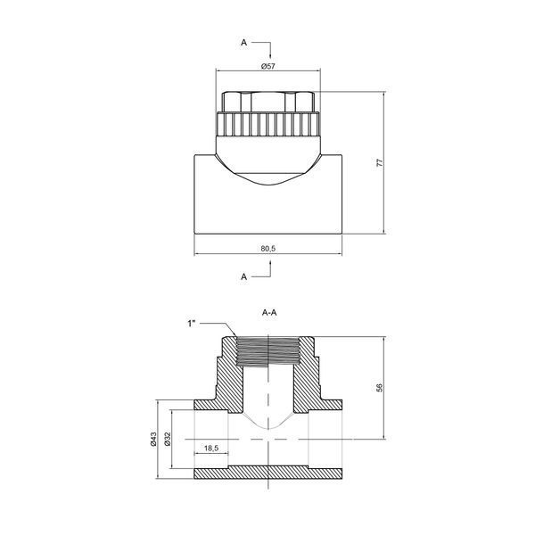 Трійник PPR Thermo Alliance 32х1"х32 ВР SD00029389 фото