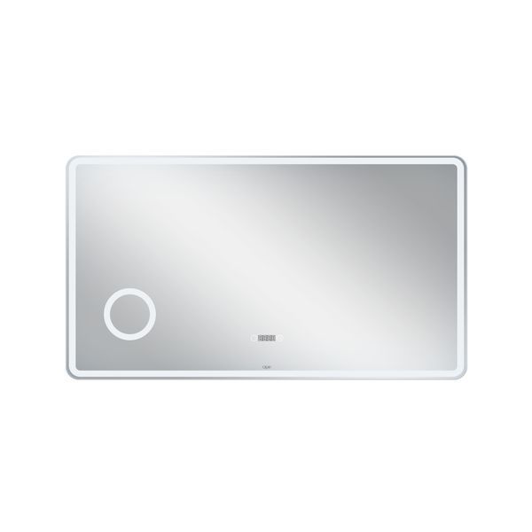 Дзеркало Qtap Crow 1200х700 з LED-підсвічуванням Touch, лінза, цифровий годинник, диммер, рег. яскравості QT0578141670120W SD00045757 фото