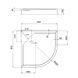 Lidz Душевой поддон KAPIELKA ST80x80x14 низкий, полукруглый, диаметр слива 52 мм, акриловый, белый SD00050739 фото 2
